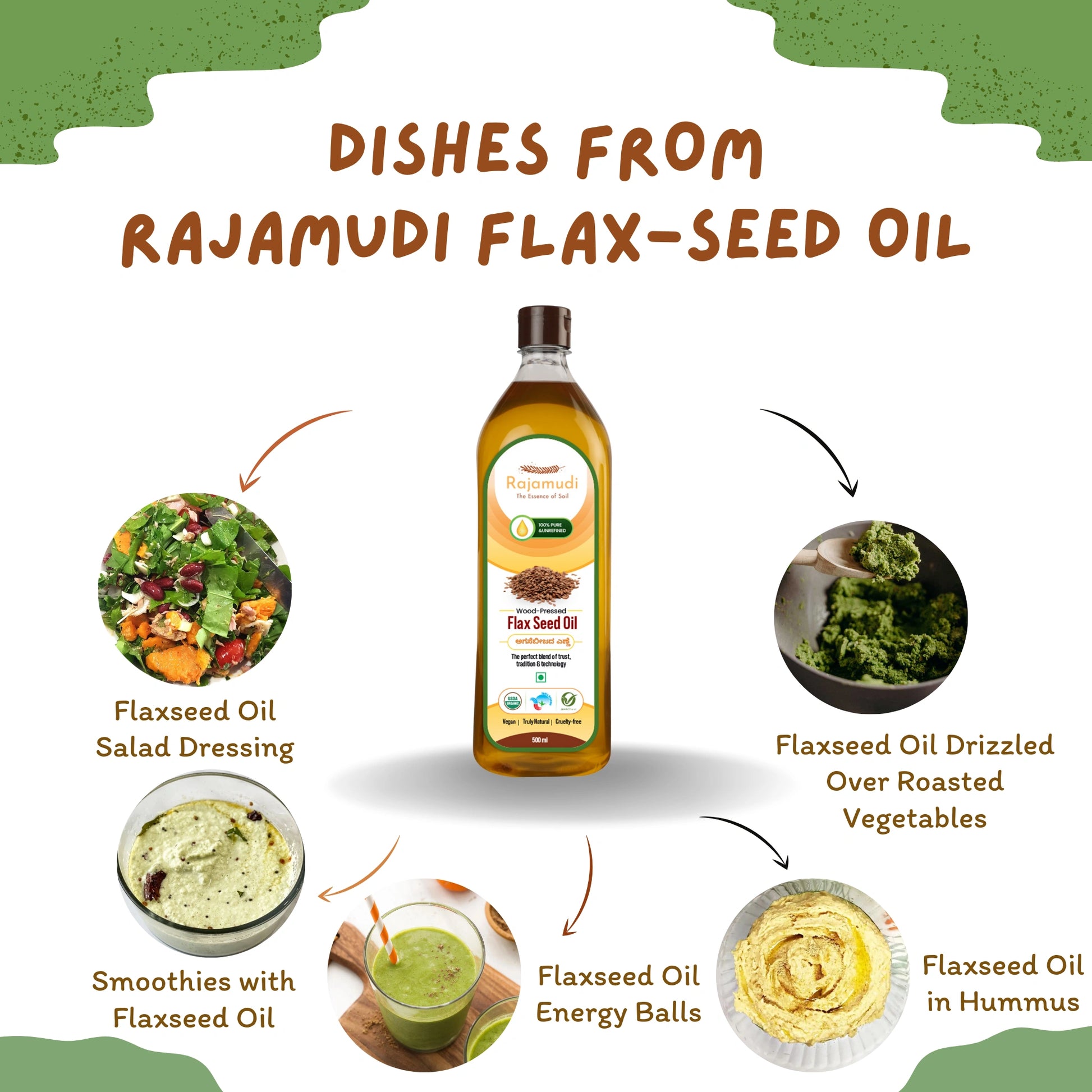 coldpressed oil, coldpressed cooking oil, cold pressed flax seed oil, wood pressed flax seed oil, flax seed, cooking oil, hair oil, buy flax seed oil, salad dressing, smoothies with flaxseed oil, flaxseed oil energy balls. flaxseed oil in hummus