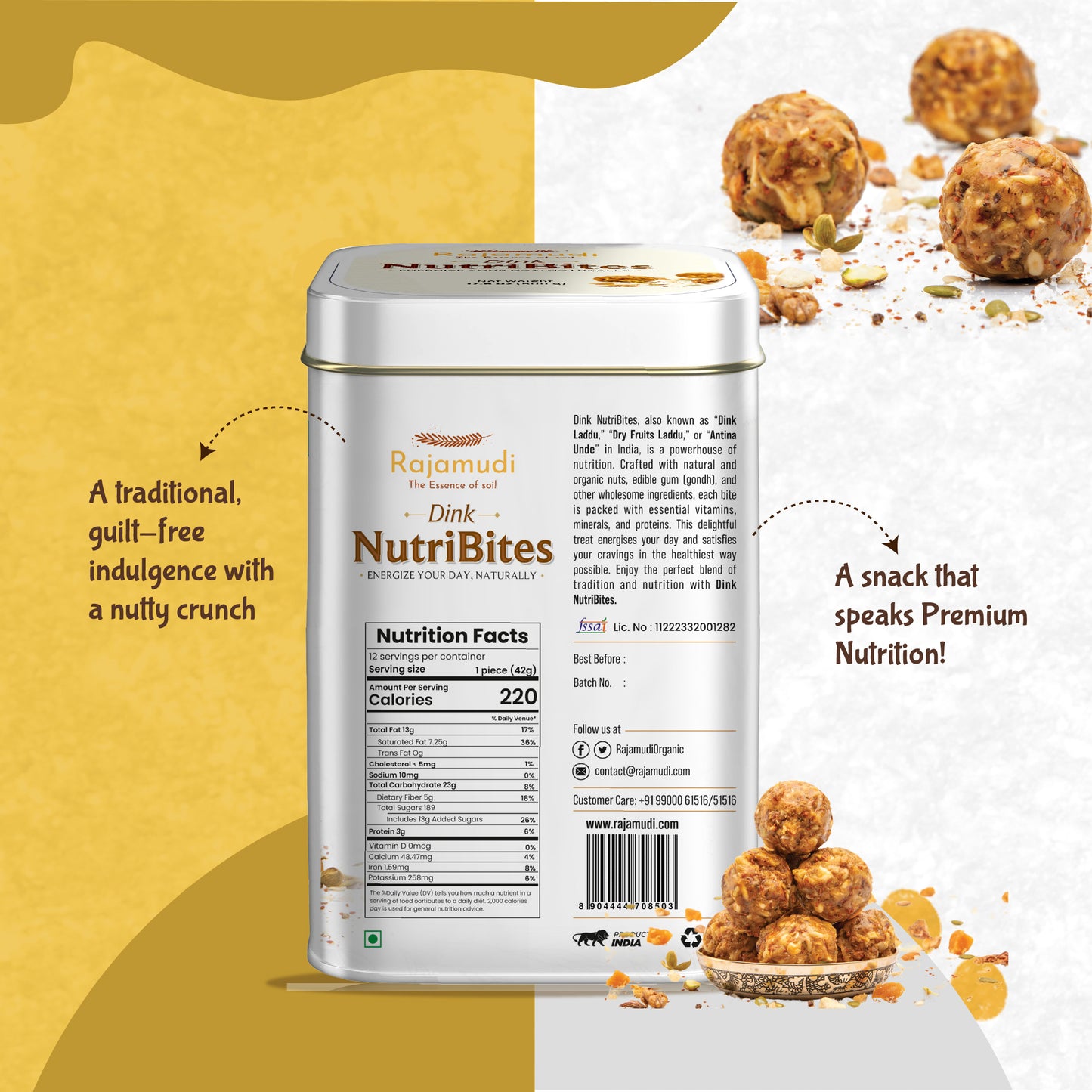 Rajamudi Dink NutriBites 1.1lb- Energize your day, Naturally
