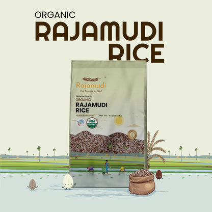 Organic Rajamudi  Rice 4lb - 10lb : A Taste of Purity from Mysuru